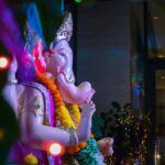 purple and gold dragon figurine